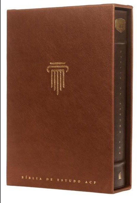 Bíblia de Estudo ACF Capa Luxo Marrom com Comentários King James Study Bible