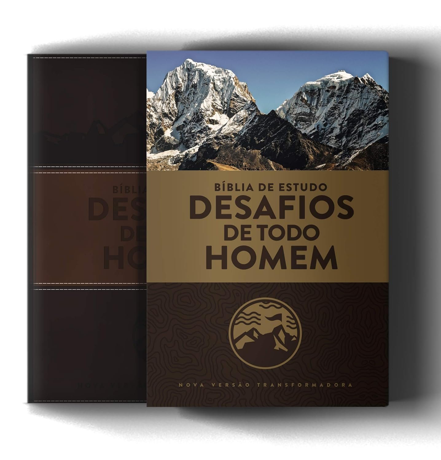 Bíblia de Estudo Desafios de Todo Homem NVT Capa Marrom