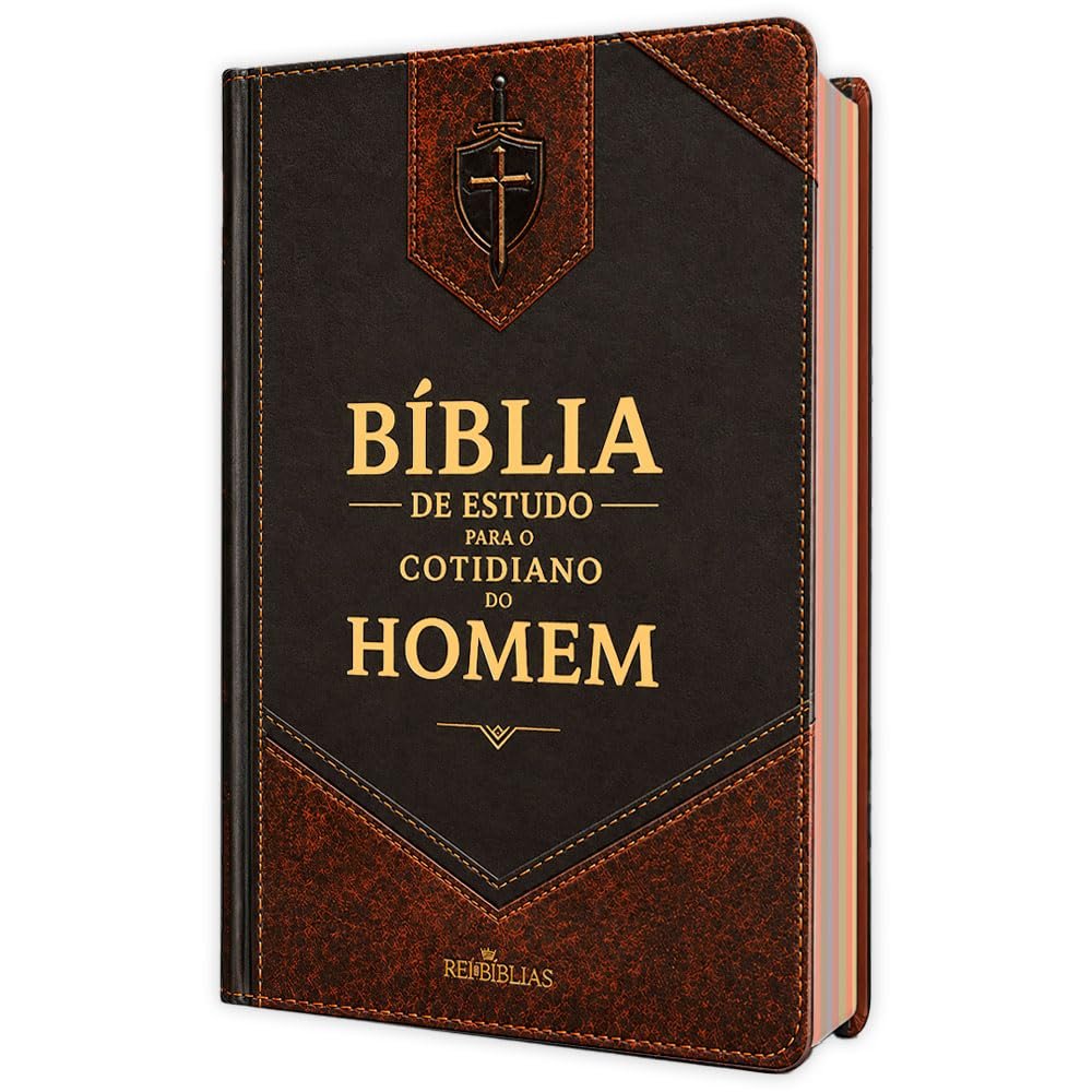 Bíblia de Estudo para o Cotidiano do Homem, Preta e Marrom, NVAA